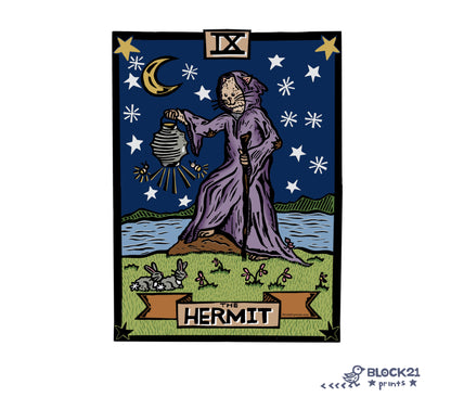 The Hermit Tarot Card Die Cut Vinyl Sticker