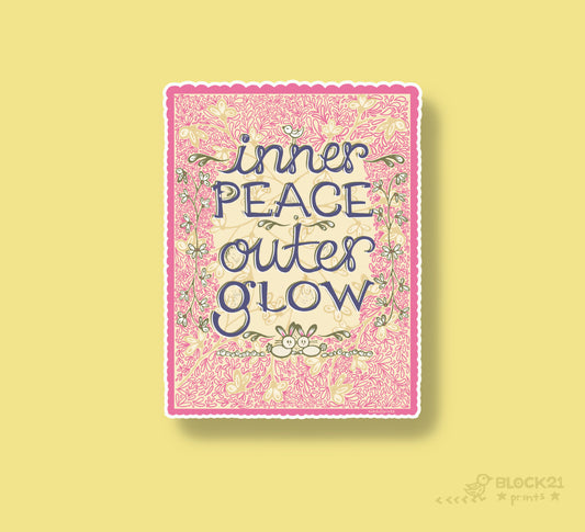 Inner Peace Outer Glow Die Cut Vinyl Sticker