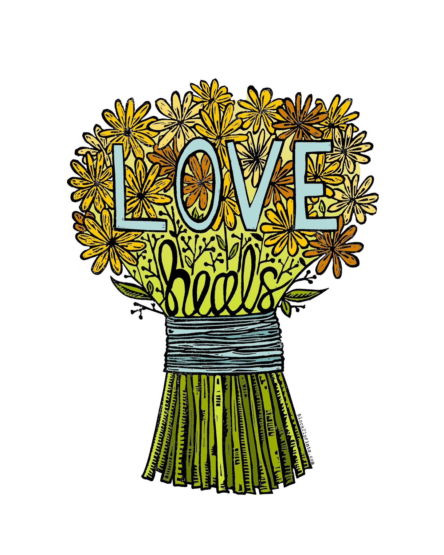 Love Heals flower Vinyl Decal Weather Proof Sticker