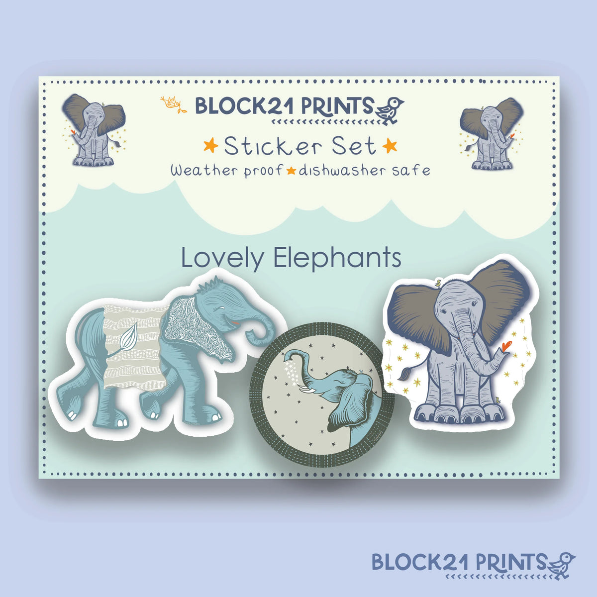 Ios Elephant Stickers Elephant Sticker Set – Block21Prints