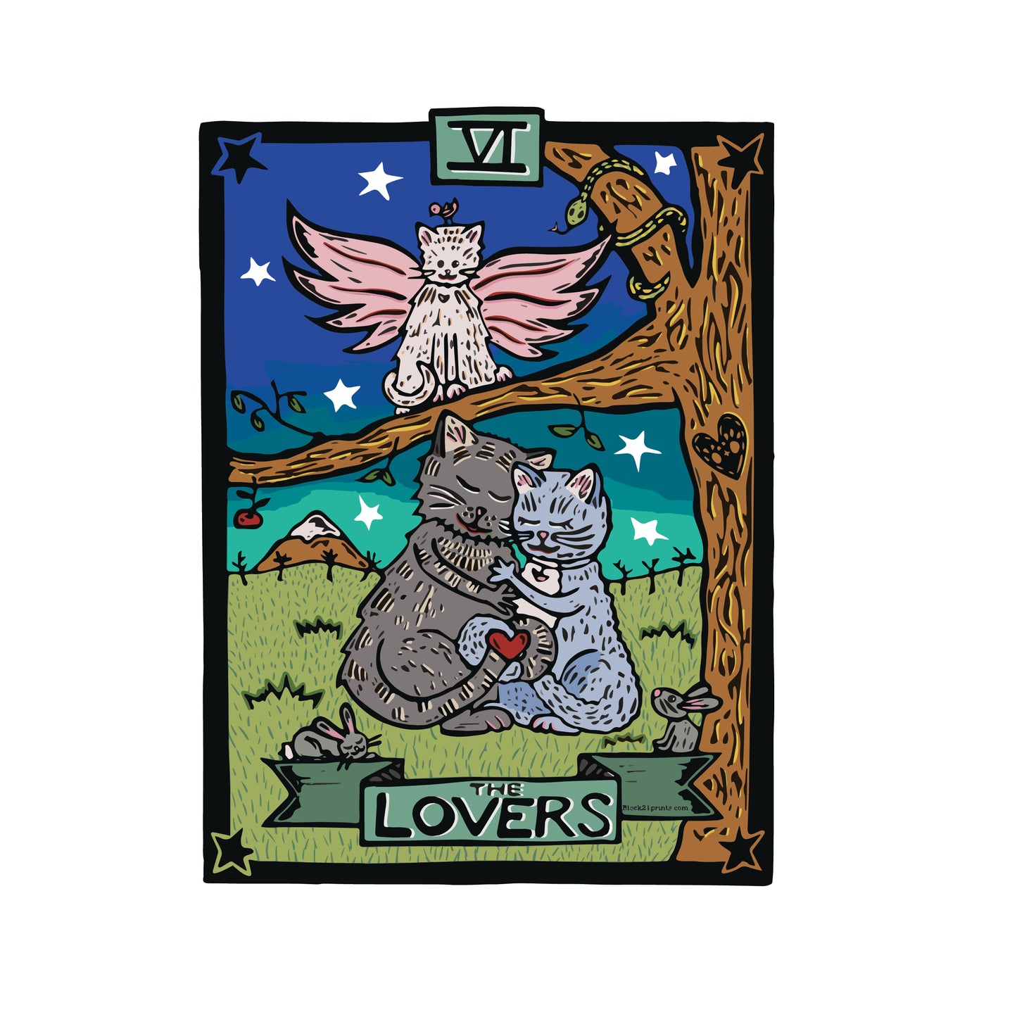 The Lovers Tarot Card Die Cut Vinyl Sticker