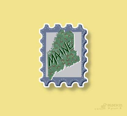 Maine Postage Stamp Sticker Decal