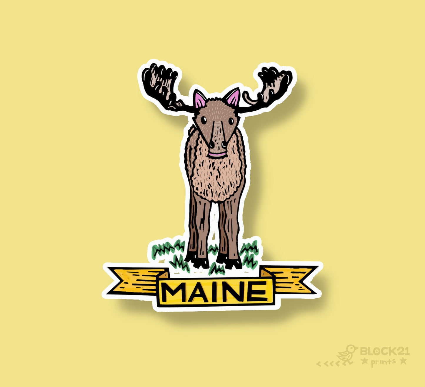 Maine Moose Sticker Decal