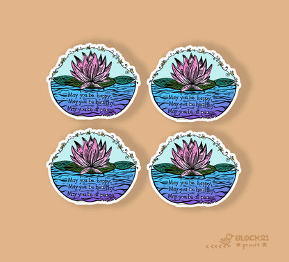 Loving Kindness Mantra Small Sticker - Pack of 4