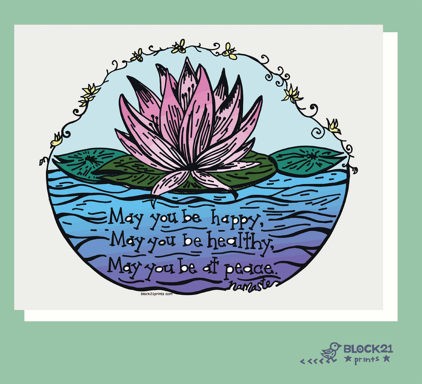 Loving Kindness Mantra Blank Greeting Card A2