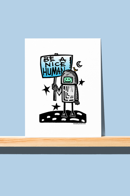 Be A Nice Human set of 4 Blank Greeting Card 4" X 6"