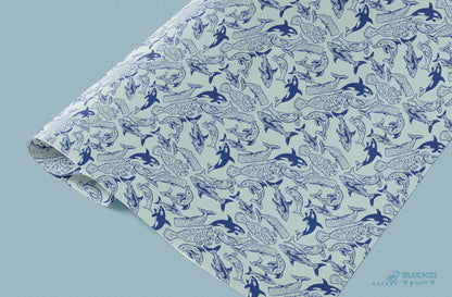 Ocean Animals Gift Wrap Sheet - set of two