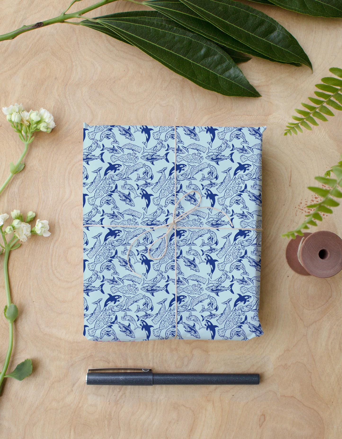 Ocean Animals Gift Wrap Sheet - set of two