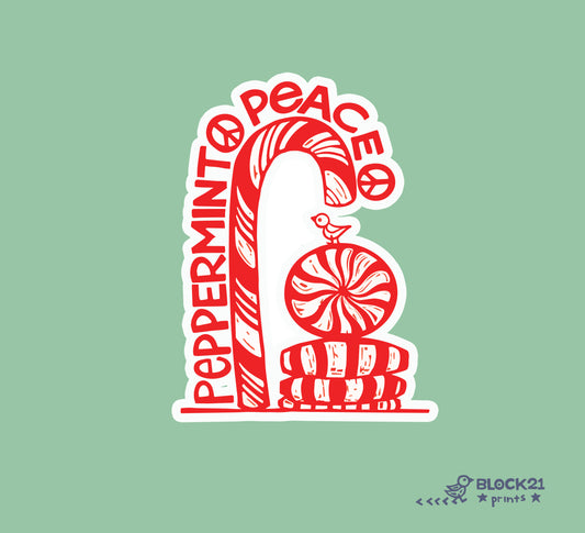 Peppermint Peace Sticker