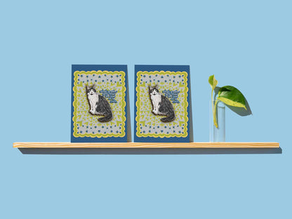 Cat Love Quote Greeting Card – What Greater Gift Than the Love of a Cat