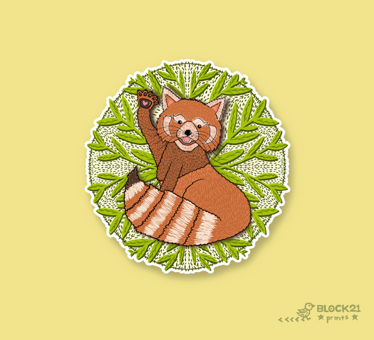 Cute Red Panda Vinyl Sticker | Wild & Furry Animal Sticker