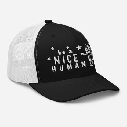 Be A Nice Human Structured Trucker Hat