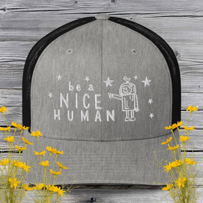 Be A Nice Human Structured Trucker Hat