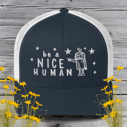 Be A Nice Human Structured Trucker Hat