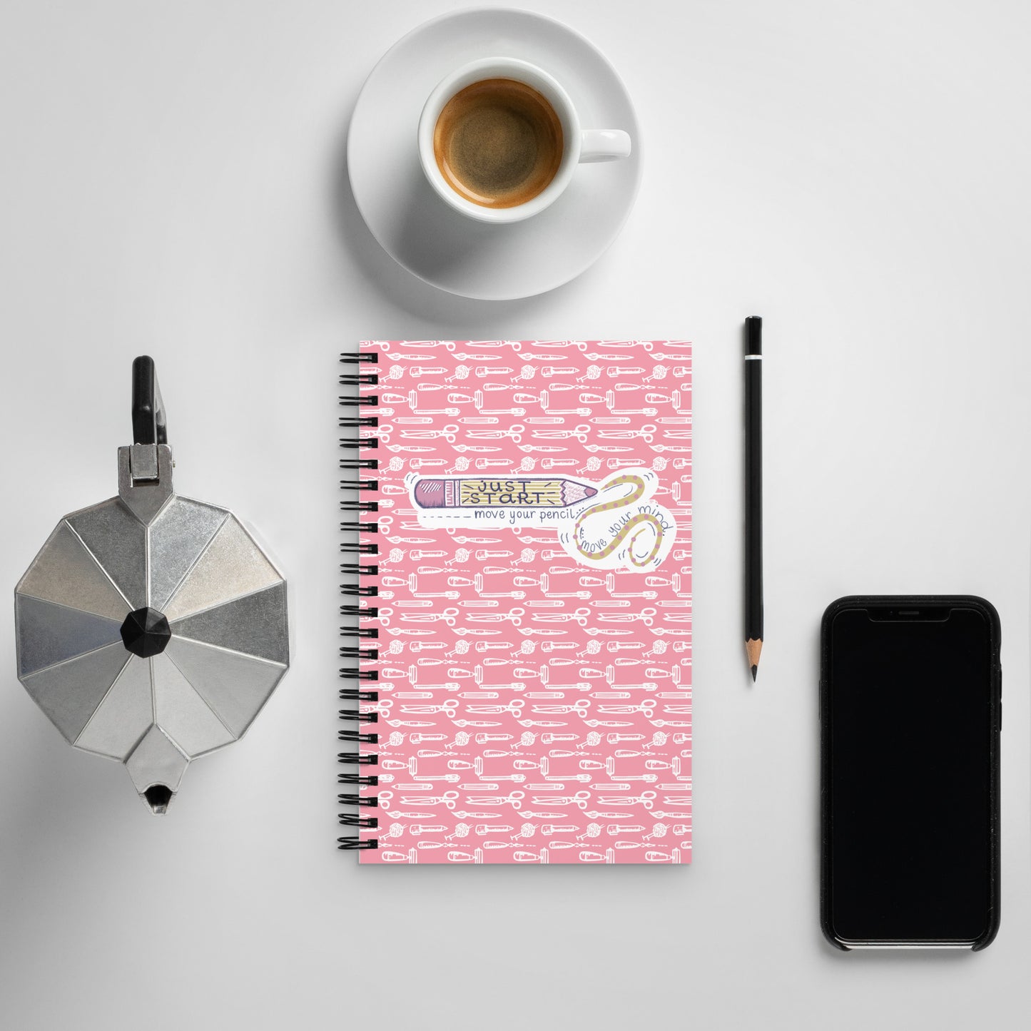 Just Start Inspirational Spiral notebook with dot grid pages