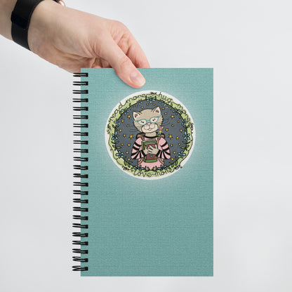 Read More Love More Cat Spiral notebook with dotted pages