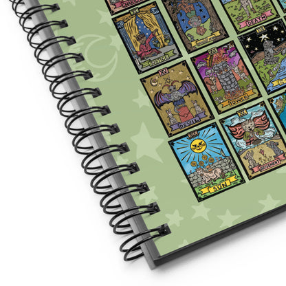 Tarot Cat Cards Spiral notebook with dotted pages