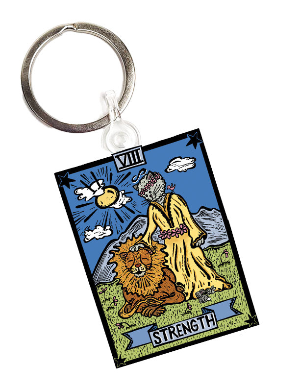 Strength Tarot Cat Keychain