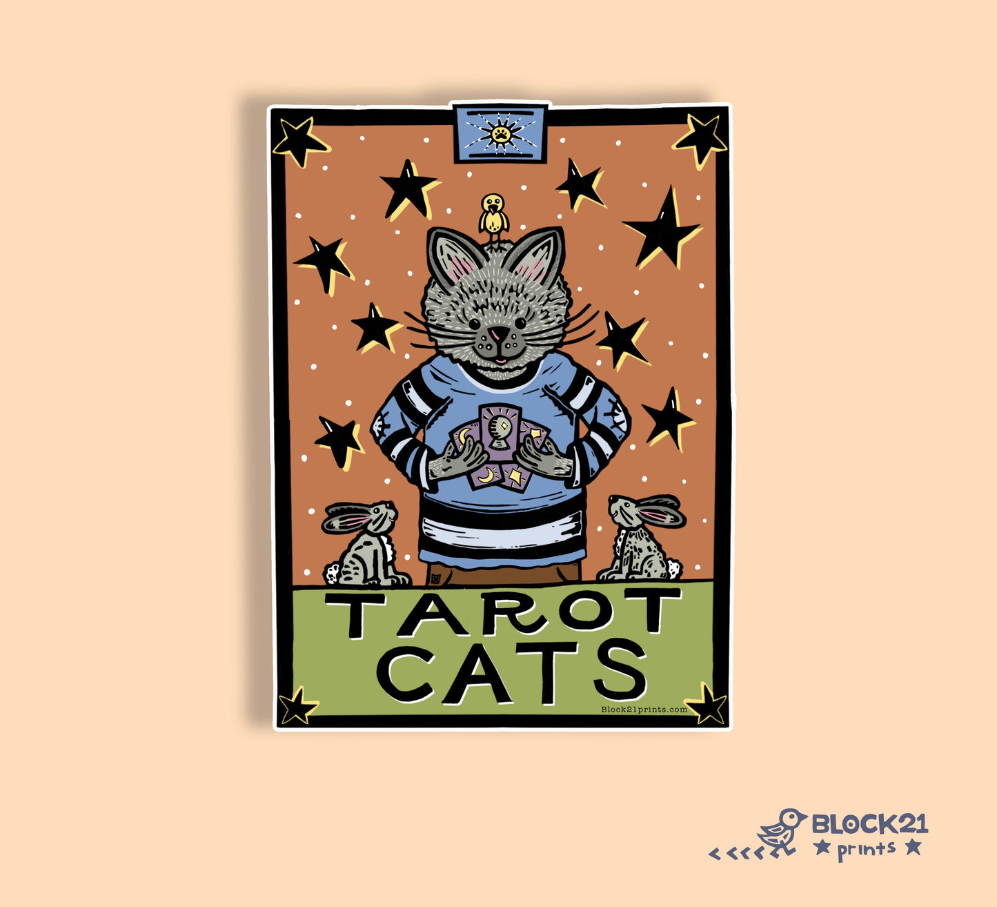 Tarot Cats Die Cut Vinyl Sticker