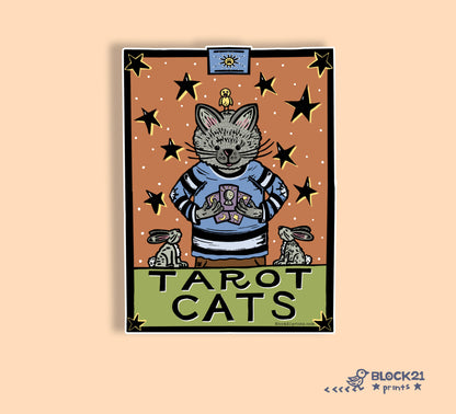 Tarot Cats Die Cut Vinyl Sticker