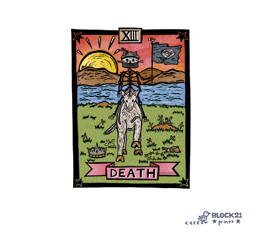 Death Tarot Card Die Cut Vinyl Sticker