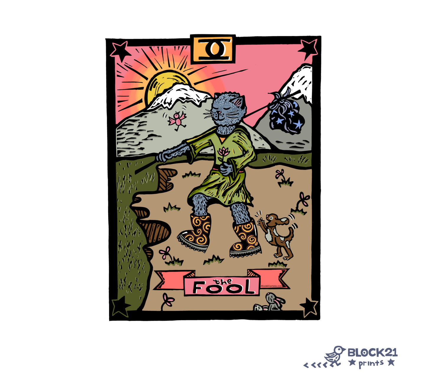 The Fool Tarot Card Die Cut Vinyl Sticker