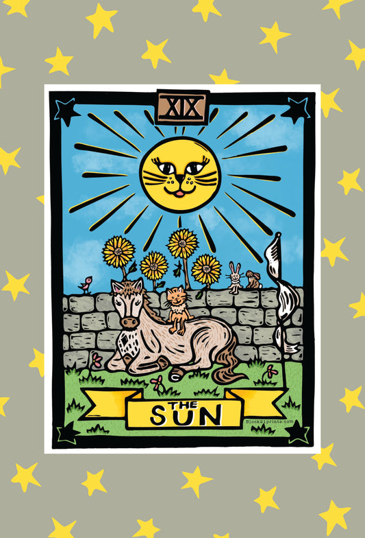 The Sun Tarot Card Mini Art Print 4" x 6" - unmounted