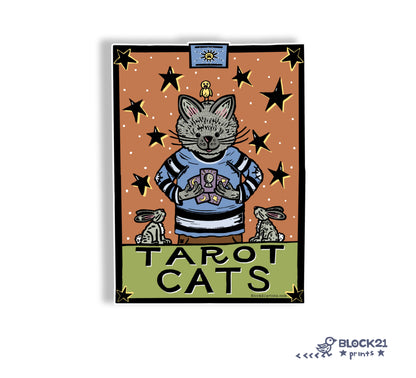 Tarot Cats Die Cut Vinyl Sticker