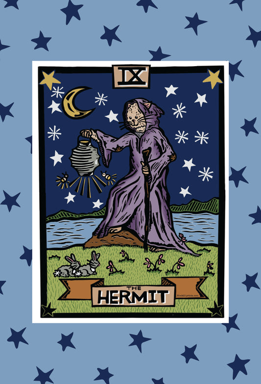 The Hermit Tarot Card Mini Art Print 4" x 6" - unmounted