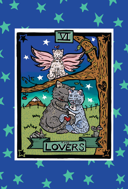 The Lovers Tarot Card Mini Art Print 4" x 6" - unmounted