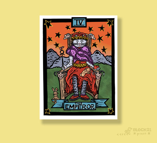 The Emperor Tarot Card Die Cut Vinyl Sticker