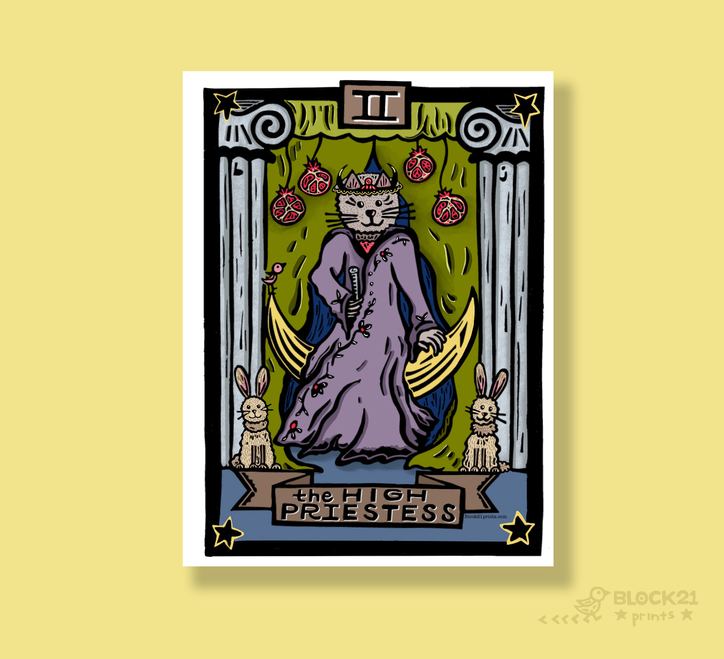 High Priestess Tarot Card Die Cut Vinyl Sticker