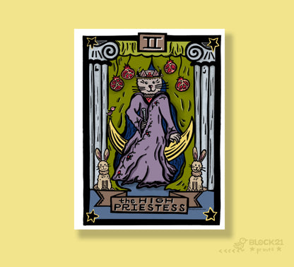 High Priestess Tarot Card Die Cut Vinyl Sticker