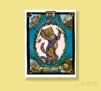 The World Tarot Card Vinyl Sticker