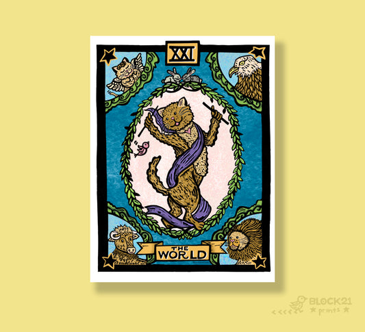 The World Tarot Card Vinyl Sticker