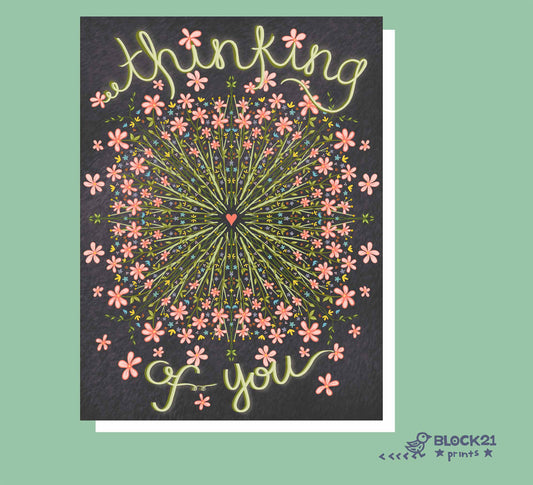Thinking of You - Floral - A2 Blank Inside