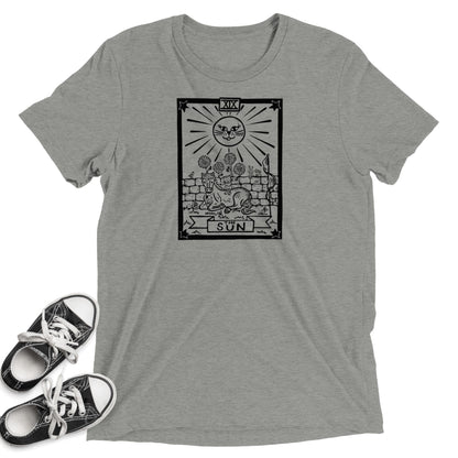 The Sun Tarot Cat Short sleeve t-shirt