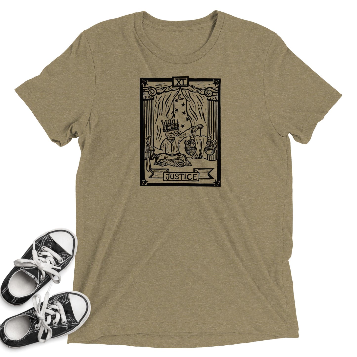 Justice Tarot Cat Short Sleeve Tee