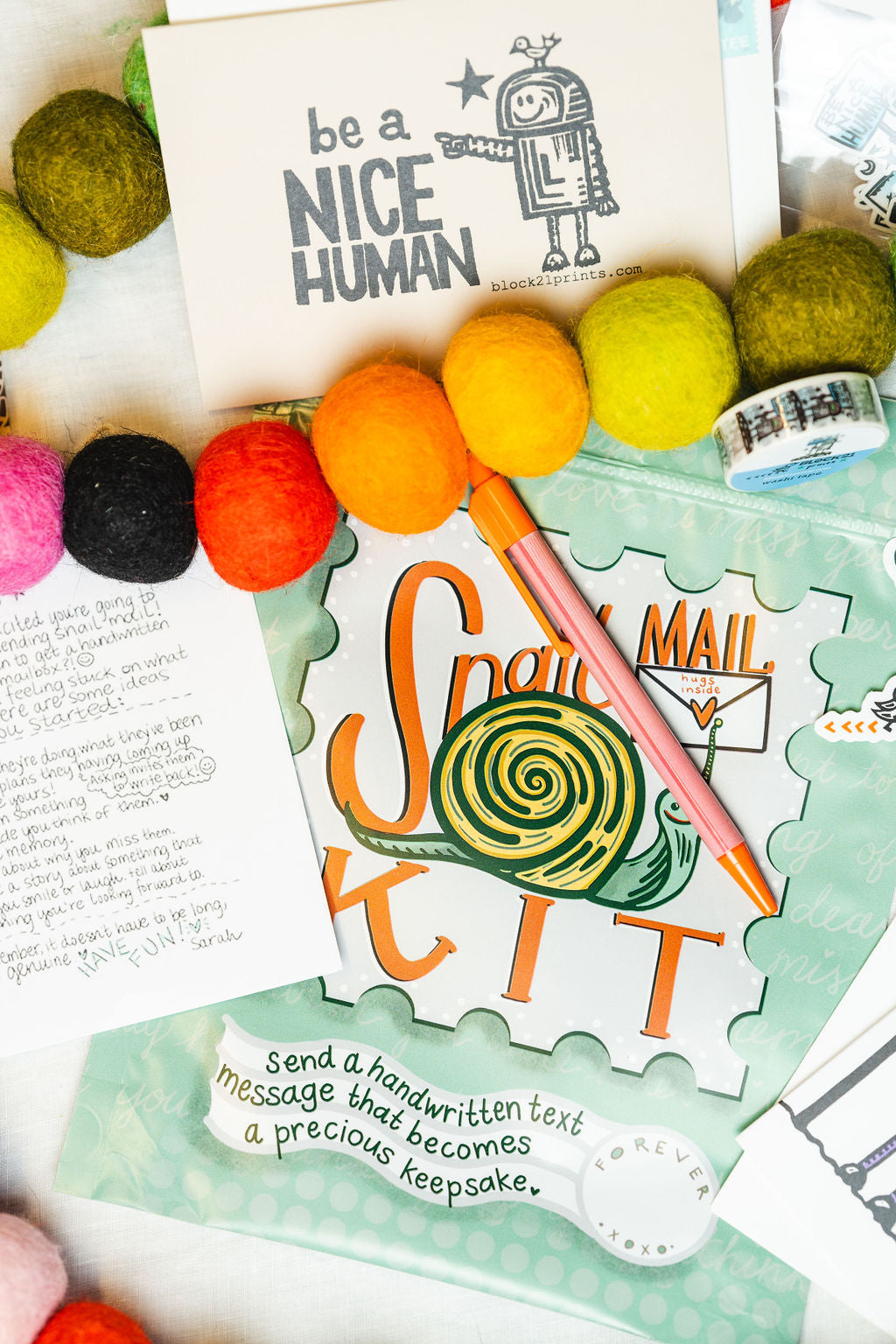 Snail Mail Kit - everything included (postage too!), ! -theme: be a nice human