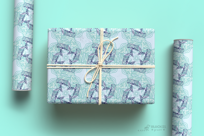 Whales Ocean Theme Gift Wrap Sheet - set of two