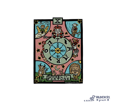 Wheel of Fortune Tarot Card Die Cut Vinyl Sticker