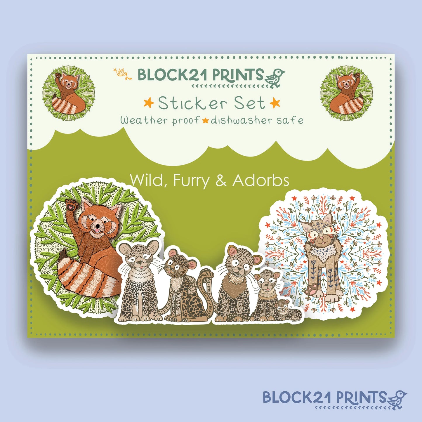Wild and Furry Animals Sticker Set