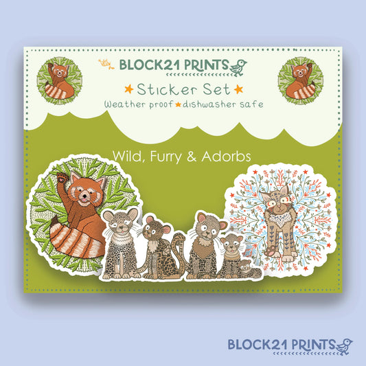 Wild and Furry Animals Sticker Set