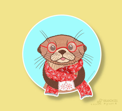 Winter Otter Sticker Decal