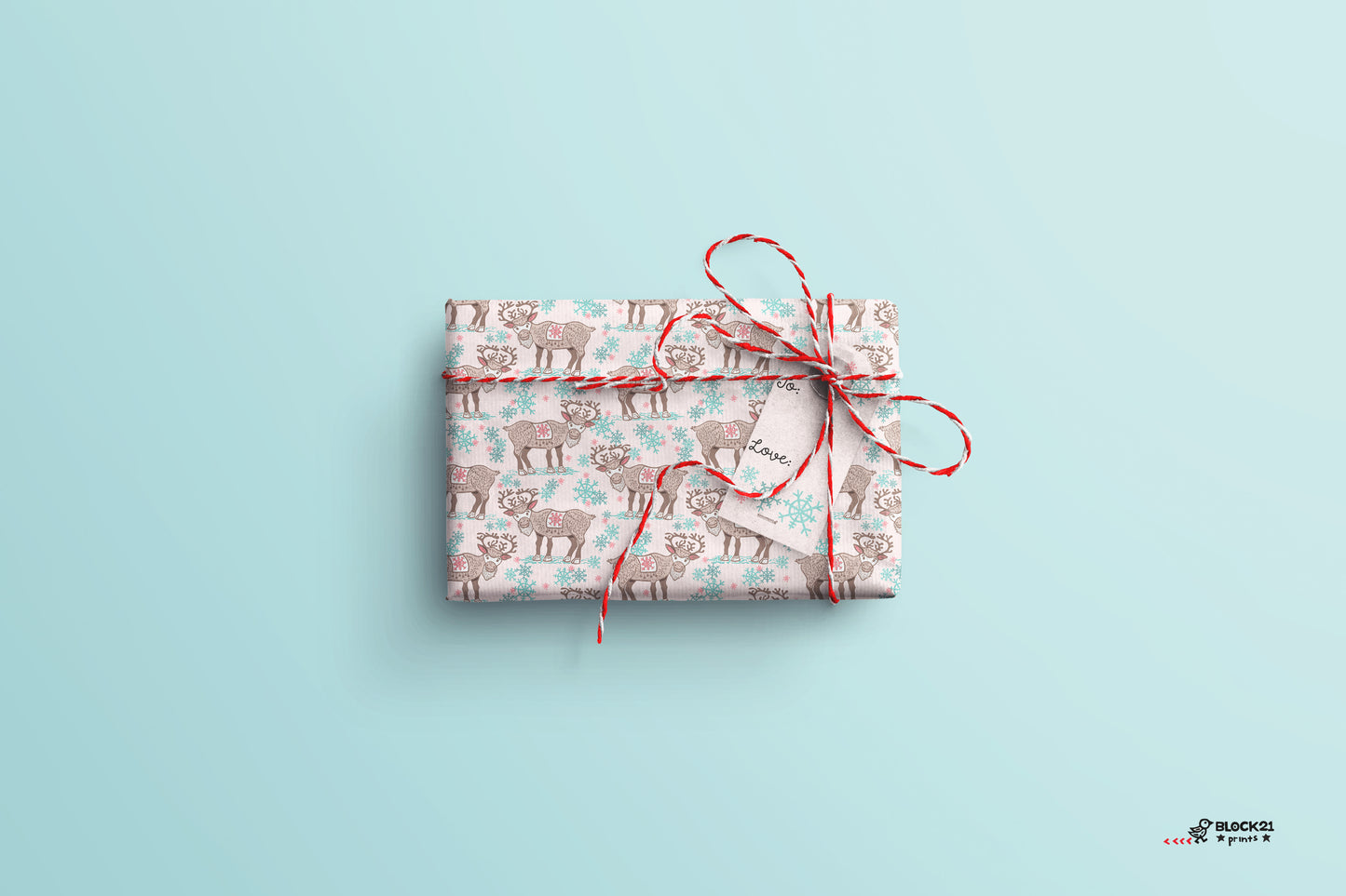 Winter Walks Elk Gift Wrap Sheet - set of two sheets