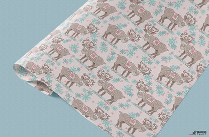 Winter Walks Elk Gift Wrap Sheet - set of two sheets