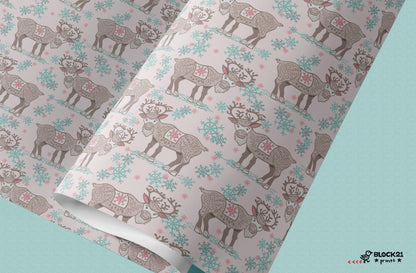 Winter Walks Elk Gift Wrap Sheet - set of two sheets